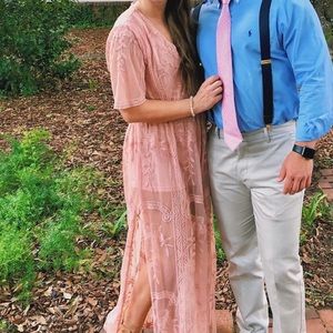 Pink lace romper/dress size small